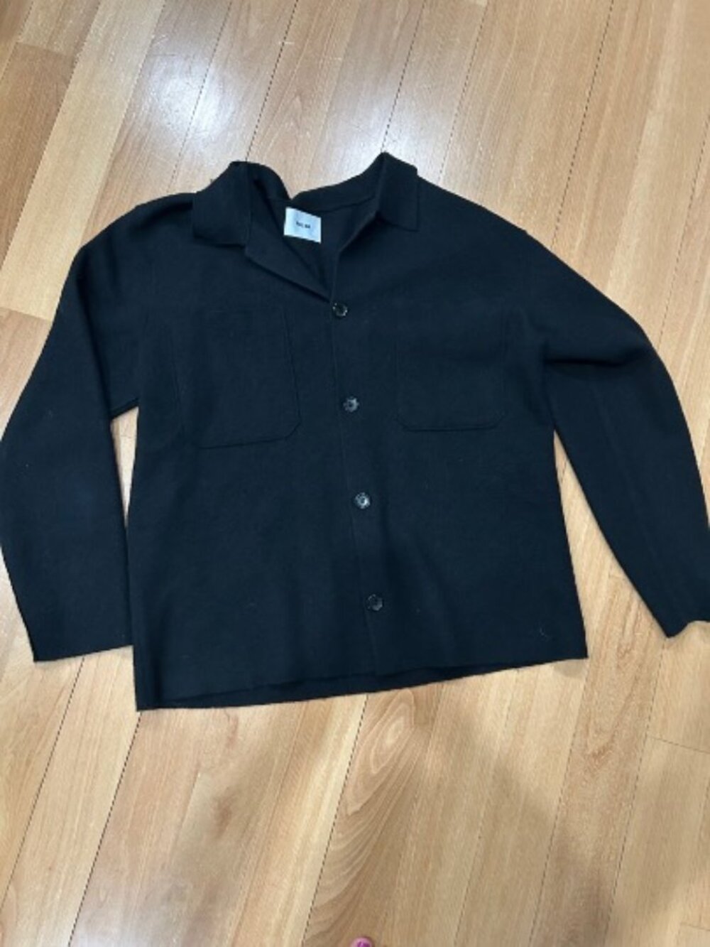 NNO7 Men's black 100% wool shacket size XL Jonas overshirt
